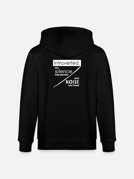 Introvert Quotes - Stanley/Stella CULTIVATOR Unisex Organic Hooded Jacket - black