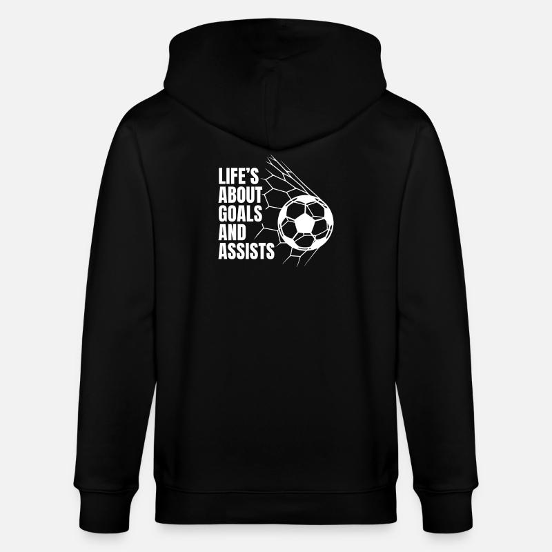 Fußball – Ziele & Assists Design - Stanley/Stella Unisex Bio-Kapuzenjacke CULTIVATOR  - Schwarz