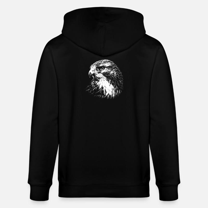 Falcon – graphismes au crayon blanc - Veste à capuche bio CULTIVATOR Stanley/Stella Unisexe - noir