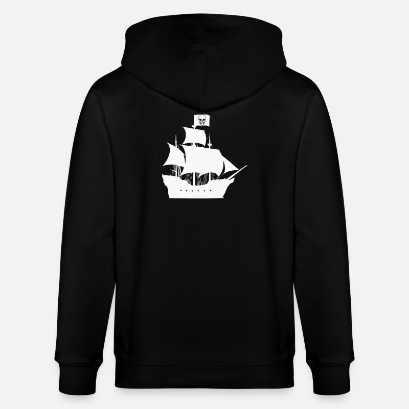 Silhouette du navire pirate - Veste à capuche bio CULTIVATOR Stanley/Stella Unisexe - noir