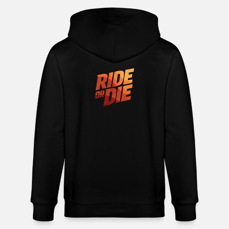 Ride or Die Gradient - Stanley/Stella CULTIVATOR  Unisex Organic Hooded Jacket - black