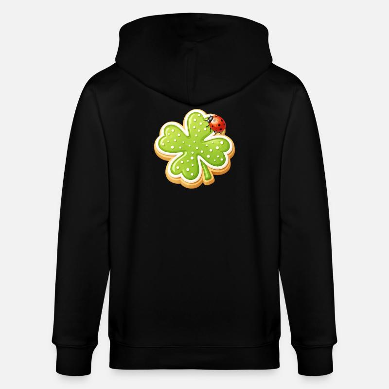 Biscuit trèfle avec Ladybug - Veste à capuche bio CULTIVATOR Stanley/Stella Unisexe - noir