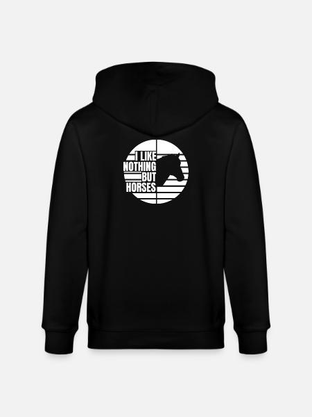 I like horses - Stanley/Stella CULTIVATOR  Unisex Organic Hooded Jacket - black