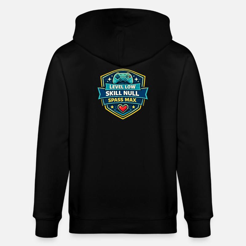 Level Low Skill Null Spass Max - Stanley/Stella Unisex Bio-Kapuzenjacke CULTIVATOR  - Schwarz
