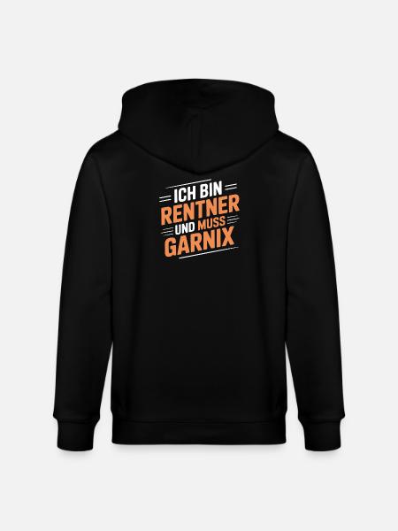 Ich bin Rentner – muss gar nix - Stanley/Stella Unisex Bio-Kapuzenjacke CULTIVATOR - Schwarz