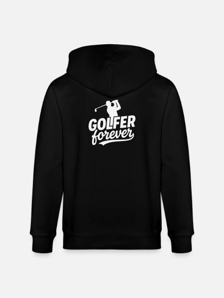 Golfer Forever logo motif - Stanley/Stella CULTIVATOR  Unisex Organic Hooded Jacket - black