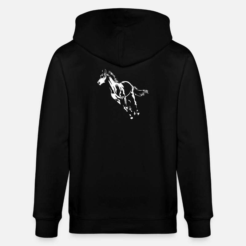 Cheval galopant « Black Edition » - Veste à capuche bio CULTIVATOR Stanley/Stella Unisexe - noir