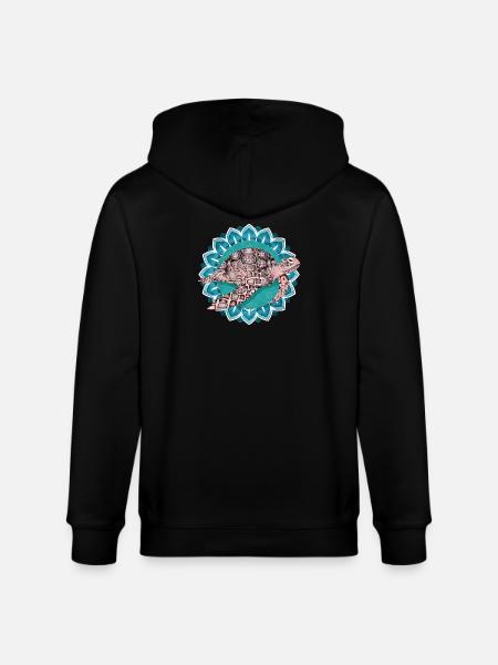 fascinating mandala with sea turtle - Stanley/Stella CULTIVATOR Unisex Organic Hooded Jacket - black