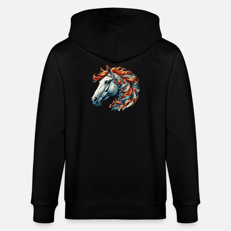 Cheval - Veste à capuche bio CULTIVATOR Stanley/Stella Unisexe - noir