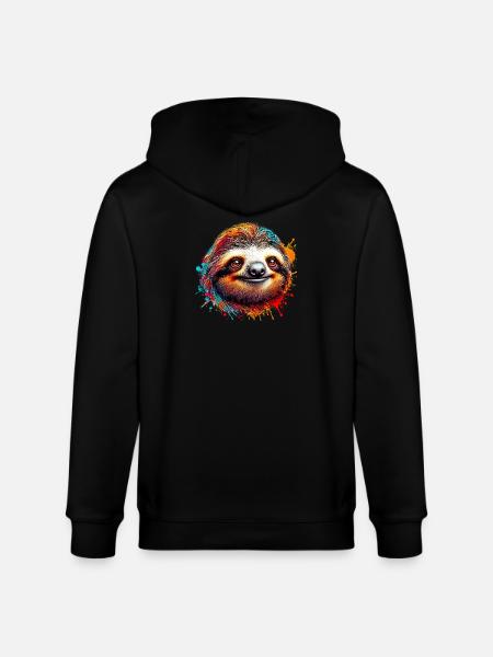 Sloth - Stanley/Stella CULTIVATOR  Unisex Organic Hooded Jacket - black