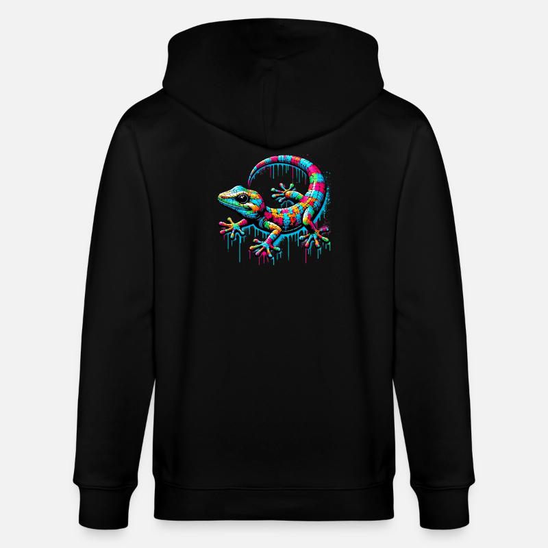 Gecko - Veste à capuche bio CULTIVATOR Stanley/Stella Unisexe - noir