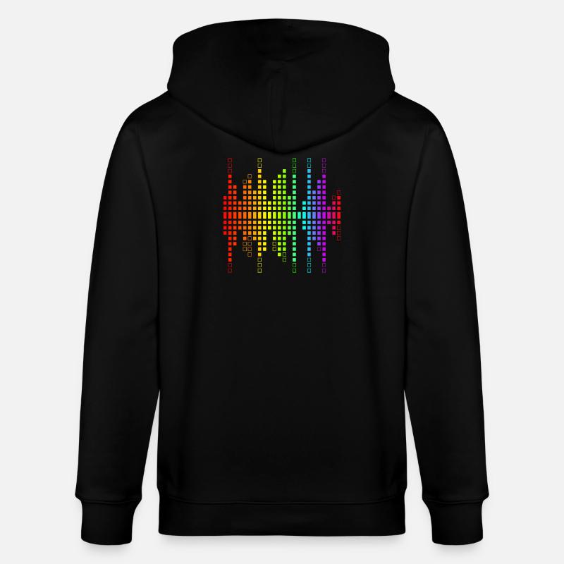 Vibrant Equalizer Sound Wave Pattern - Stanley/Stella CULTIVATOR  Unisex Organic Hooded Jacket - black