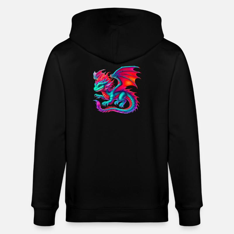 Drache - Stanley/Stella Unisex Bio-Kapuzenjacke CULTIVATOR  - Schwarz