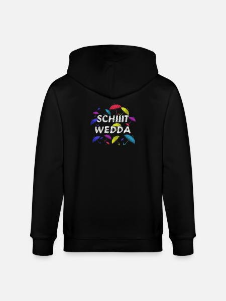 Schiet Wedda: Bunte Regenschirm-Kunst - Stanley/Stella Unisex Bio-Kapuzenjacke CULTIVATOR  - Schwarz