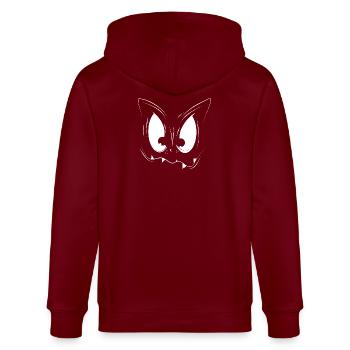 Cute monster face – big eyes & catches - Stanley/Stella CULTIVATOR  Unisex Organic Hooded Jacket - burgundy - Back - Anna (173cm)
