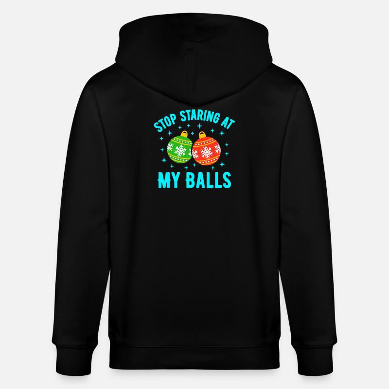 Arrête de fixer mes couilles - Veste à capuche bio CULTIVATOR Stanley/Stella Unisexe - noir