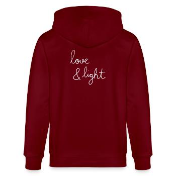 Amour & Lumière - Veste à capuche bio CULTIVATOR Stanley/Stella Unisexe - bordeaux - Dos - Anna (173cm)