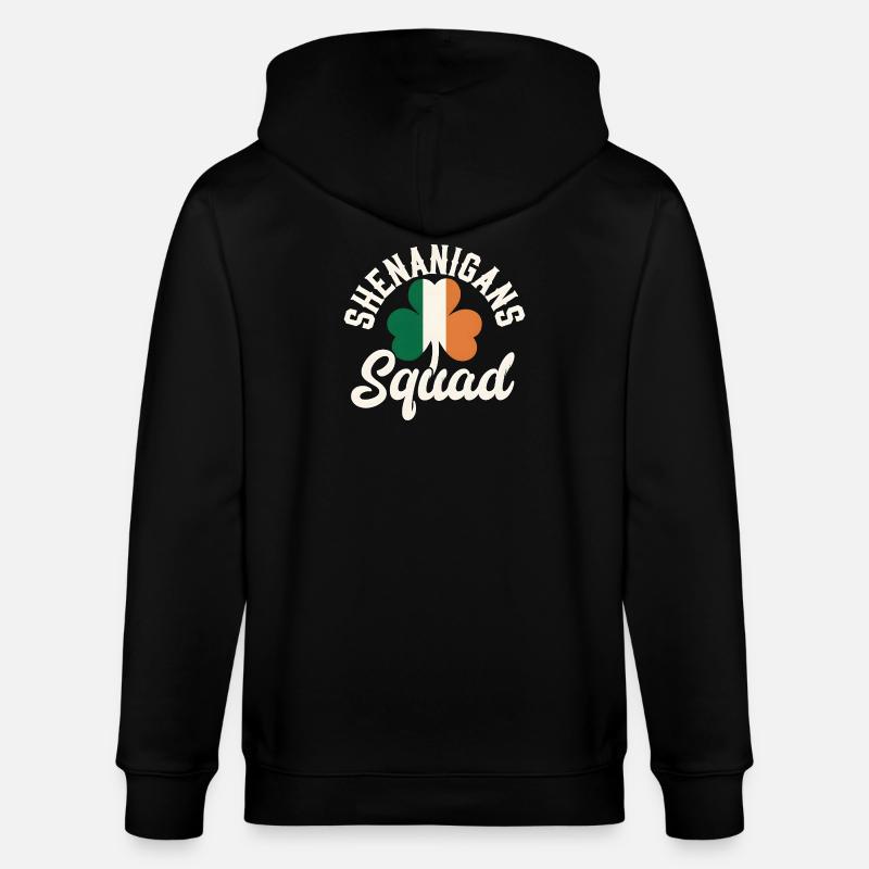 Irish Shenanigans Squad Shamrock Design - Stanley/Stella Unisex Bio-Kapuzenjacke CULTIVATOR  - Schwarz