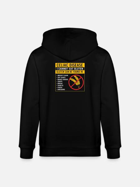 Celiac Disease Gluten Free - Stanley/Stella CULTIVATOR  Unisex Organic Hooded Jacket - black