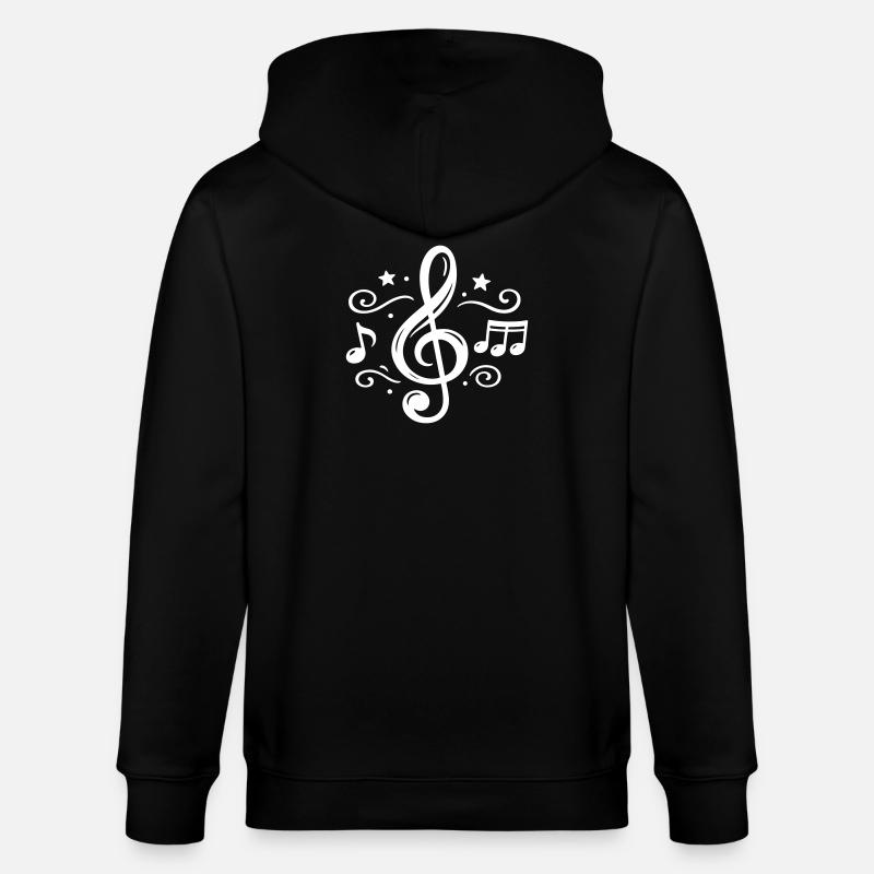 Notes musicales de clé - Veste à capuche bio CULTIVATOR Stanley/Stella Unisexe - noir
