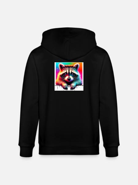 Raccoon - Stanley/Stella CULTIVATOR Unisex Organic Hooded Jacket - black
