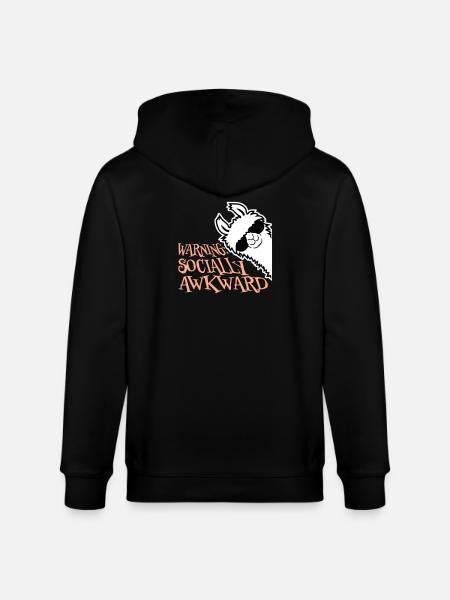 Lama Warning Socially Awkward Sunglasses Alpaca - Stanley/Stella CULTIVATOR Unisex Organic Hooded Jacket - black