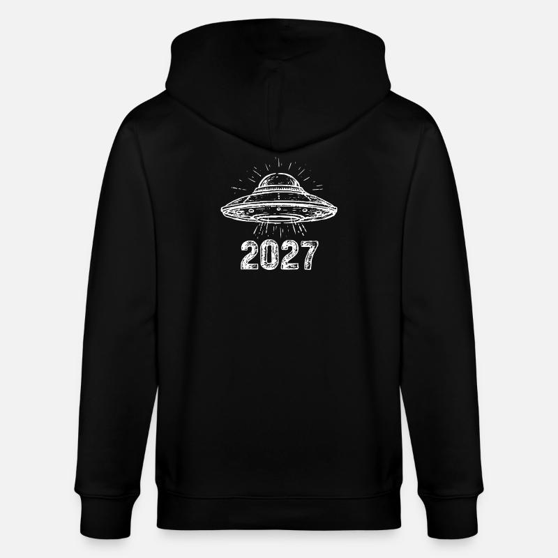 Raumschiff weiß - Stanley/Stella Unisex Bio-Kapuzenjacke CULTIVATOR  - Schwarz