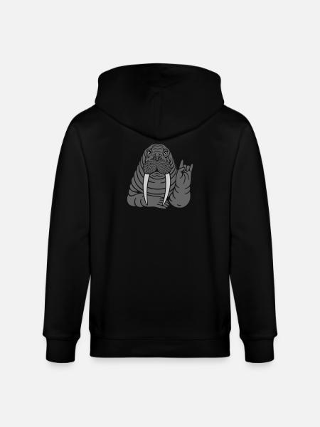 Walross - Stanley/Stella Unisex Bio-Kapuzenjacke CULTIVATOR - Schwarz