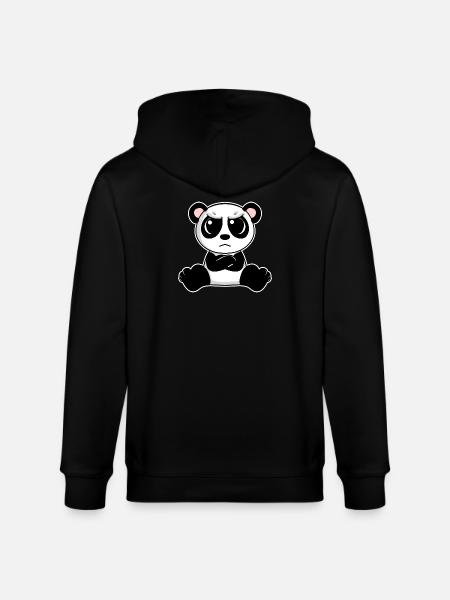 Le panda mignon est agacé - Veste à capuche bio CULTIVATOR Stanley/Stella Unisexe - noir