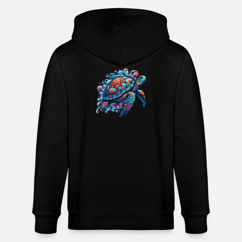 Schildkröte - Stanley/Stella Unisex Bio-Kapuzenjacke CULTIVATOR  - Schwarz