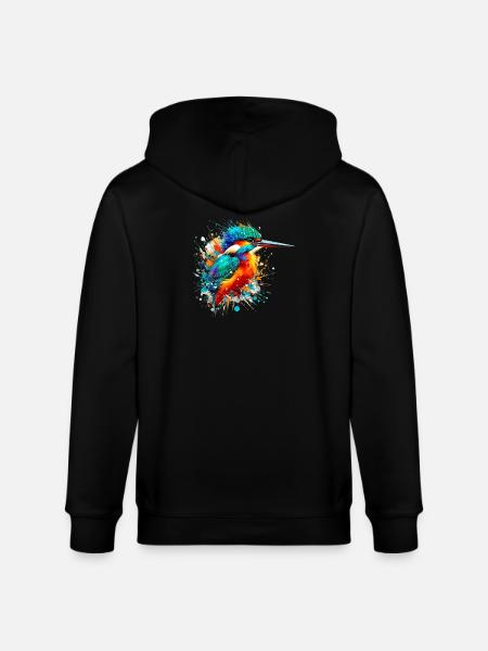 Eisvogel - Stanley/Stella Unisex Bio-Kapuzenjacke CULTIVATOR  - Schwarz
