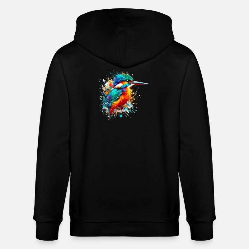 Eisvogel - Stanley/Stella Unisex Bio-Kapuzenjacke CULTIVATOR  - Schwarz