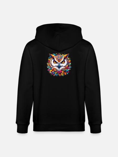 Eule - Stanley/Stella Unisex Bio-Kapuzenjacke CULTIVATOR - Schwarz