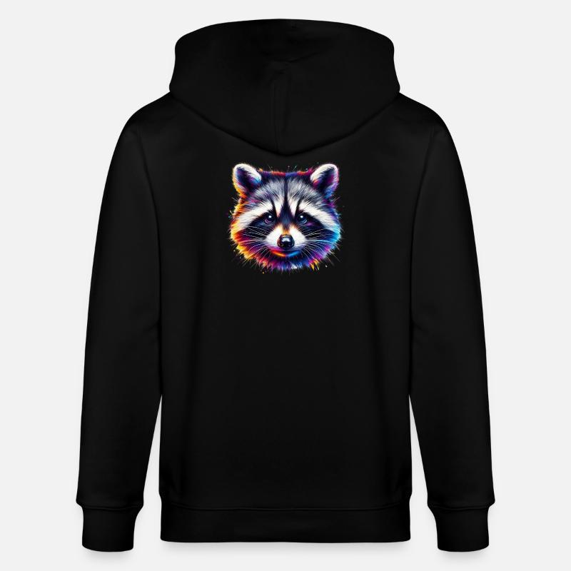 Raton laveur - Veste à capuche bio CULTIVATOR Stanley/Stella Unisexe - noir