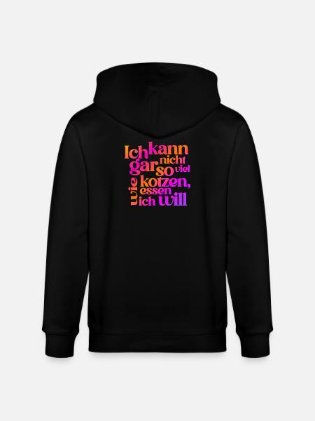FUNNY VOMITING QUOTE REVERSED :) - Stanley/Stella CULTIVATOR Unisex Organic Hooded Jacket - black
