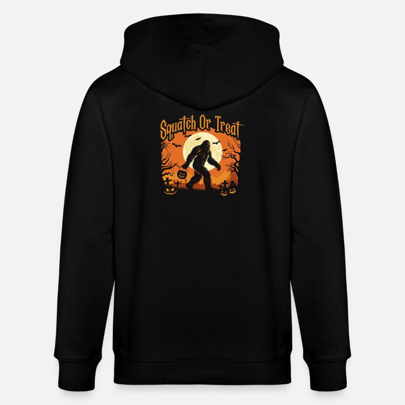 Kniebeugen oder Leckerli Spooky Bigfoot Halloween - Stanley/Stella Unisex Bio-Kapuzenjacke CULTIVATOR  - Schwarz