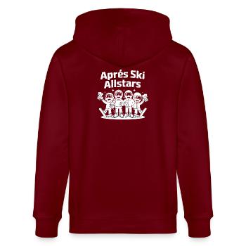  Après Ski Allstars Skiteam Hüttengaudi - Stanley/Stella Unisex Bio-Kapuzenjacke CULTIVATOR  - Burgunderrot - Hinten - Anna (173cm)