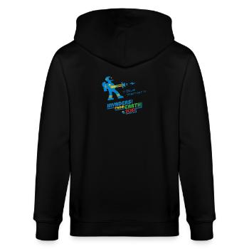 Eindringlinge von der Erde 2081 BLAUER KRIEGER - Stanley/Stella Unisex Bio-Kapuzenjacke CULTIVATOR  - Schwarz - Hinten - Anna (173cm)