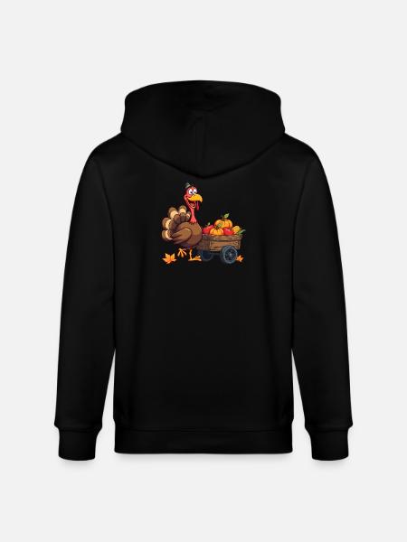 Thanksgiving Funny Thanksgiving Turkey - Stanley/Stella CULTIVATOR Unisex Organic Hooded Jacket - black