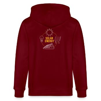 Solarzellen Sonnenenergie Erneuerbare Energien - Stanley/Stella Unisex Bio-Kapuzenjacke CULTIVATOR  - Burgunderrot - Hinten - Anna (173cm)