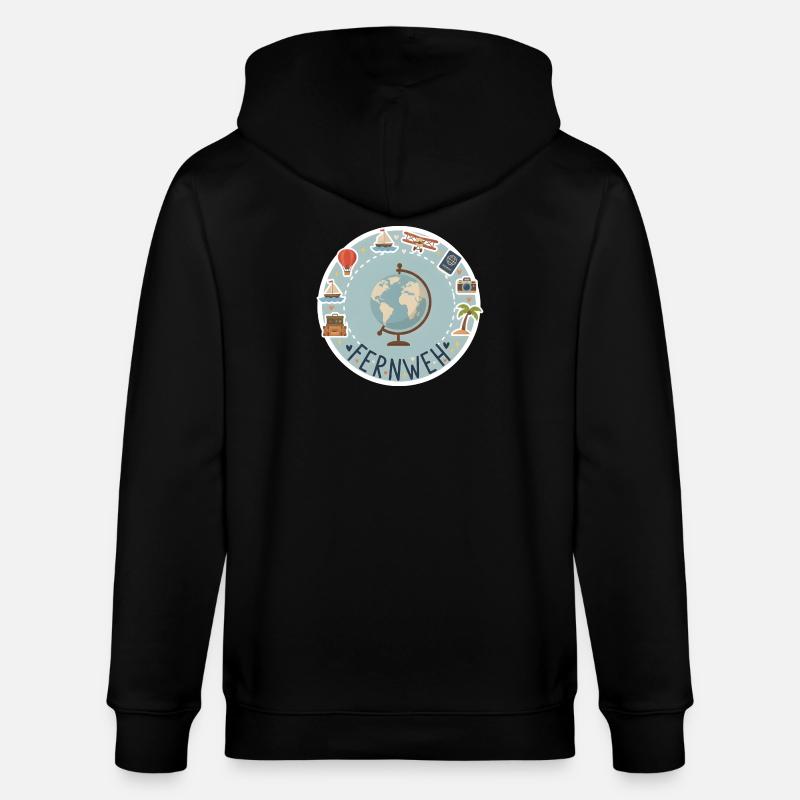 Fernweh - Stanley/Stella Unisex Bio-Kapuzenjacke CULTIVATOR  - Schwarz