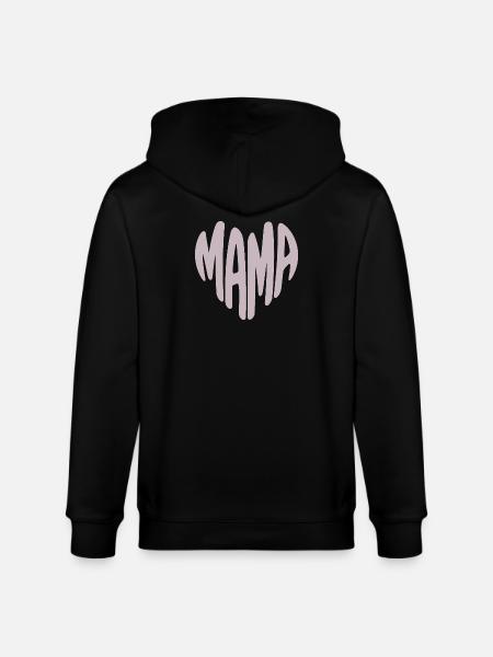 Mom Heart Typography - Stanley/Stella CULTIVATOR Unisex Organic Hooded Jacket - black