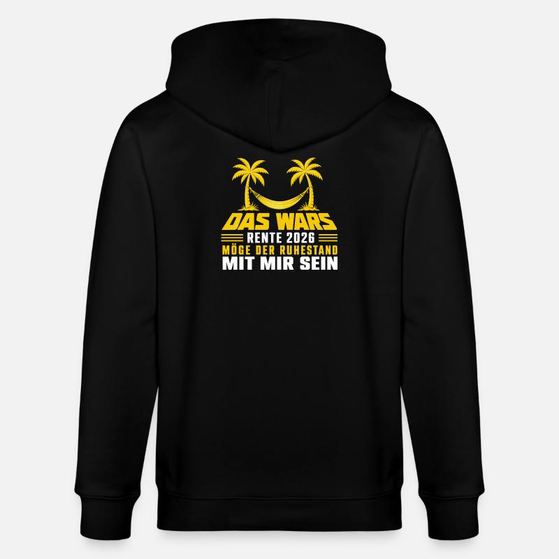 Das Wars Rente 2026 - Stanley/Stella Unisex Bio-Kapuzenjacke CULTIVATOR  - Schwarz