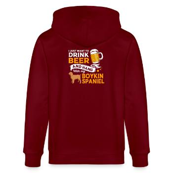 Boykin Spaniel - Stanley/Stella CULTIVATOR  Unisex Organic Hooded Jacket - burgundy - Back - Anna (173cm)