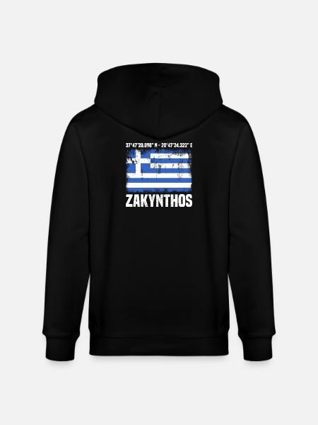 Zakynthos Coordinates - Stanley/Stella CULTIVATOR Unisex Organic Hooded Jacket - black