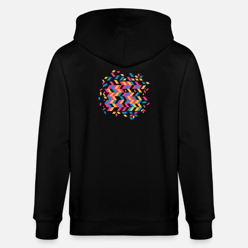 Fischgrätenmuster - Stanley/Stella Unisex Bio-Kapuzenjacke CULTIVATOR  - Schwarz