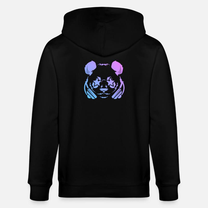 Panda Pandabär - Stanley/Stella Unisex Bio-Kapuzenjacke CULTIVATOR  - Schwarz