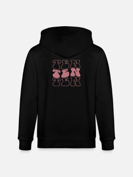 Ten 10th Birthday For Girls 10 Years Old - Stanley/Stella CULTIVATOR  Unisex Organic Hooded Jacket - black