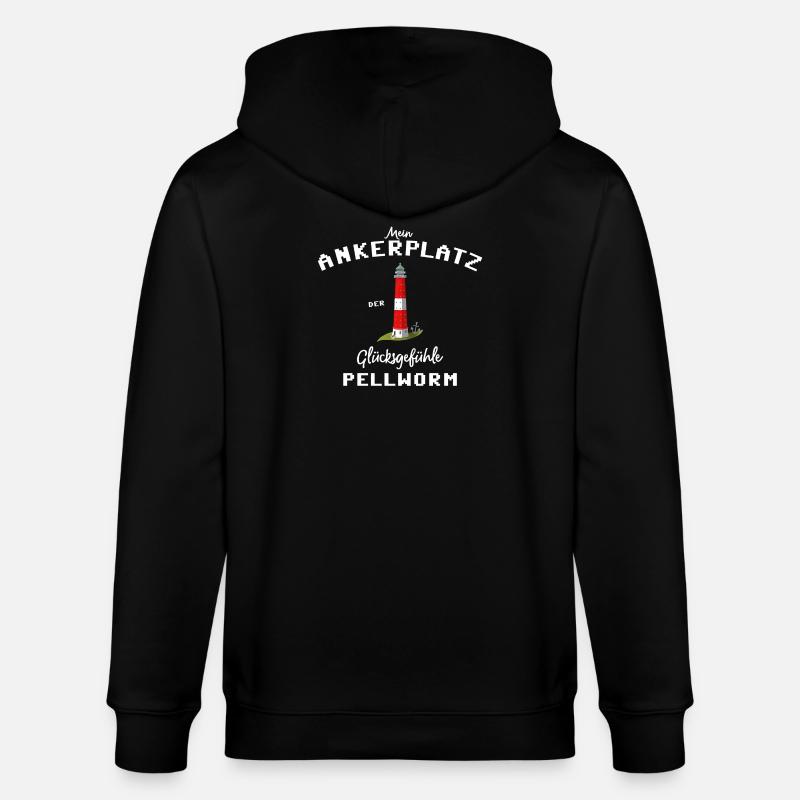 Pellworm , Ankerplatz der Glücksgefühle - Stanley/Stella Unisex Bio-Kapuzenjacke CULTIVATOR  - Schwarz