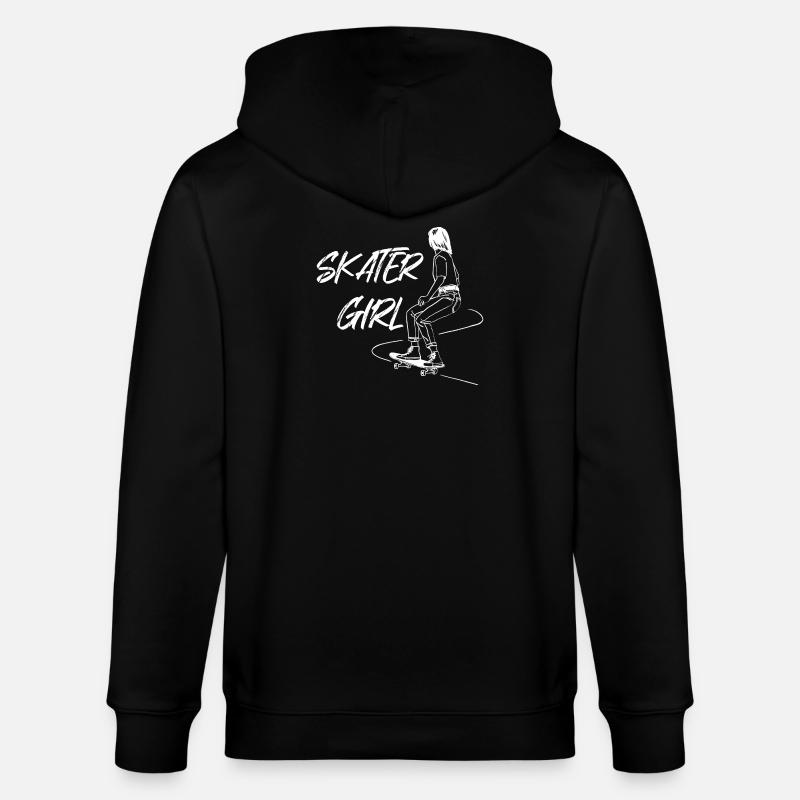Skater-Mädchen - Stanley/Stella Unisex Bio-Kapuzenjacke CULTIVATOR  - Schwarz